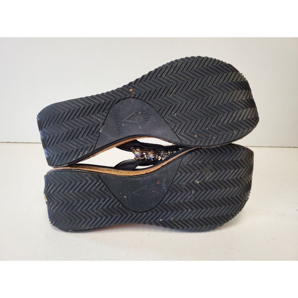 volatile chunky platform wedge black Rhinestone studded sandals Women’s US Sz 10 - Picture 7 of 7